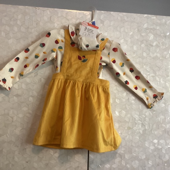 Wonder Nation Pinafore Girls 3 piece set - Picture 3 of 10